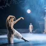 Will Bozier 'The Swan' dances in the misty night as Dominic North 'The Prince' approaches dressed in white.