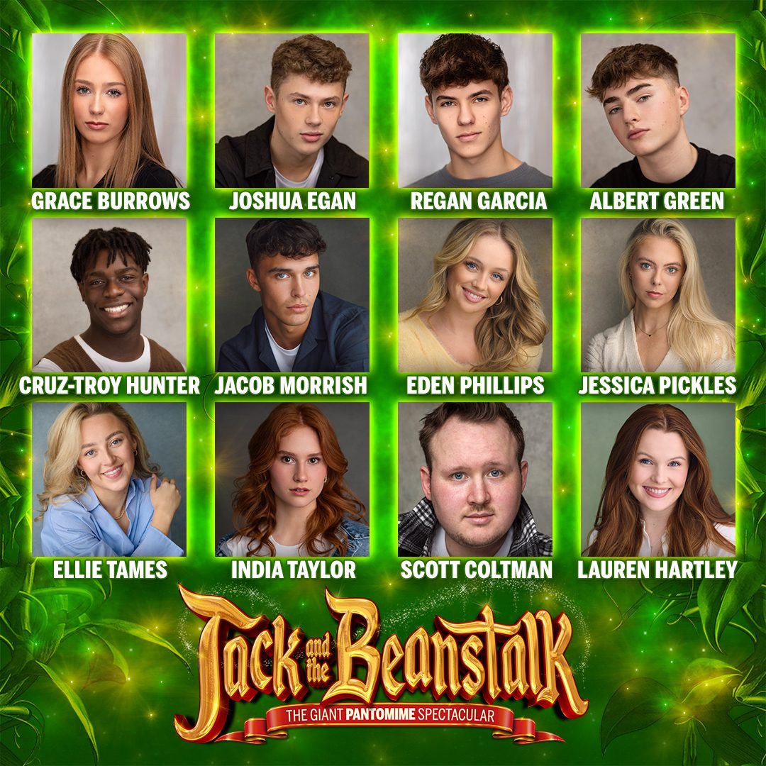 Twelve headshots for the Jack and the Beanstalk cast