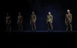 Five World War Soldiers stand in line