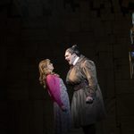 The Trunchbull yells at Miss Honey who leans backwards