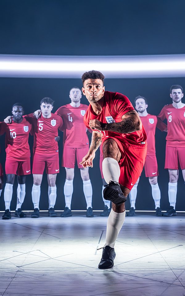Luke Azille as Kieran Trippier, taking a penalty shot