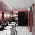 Red and dark wood scheme